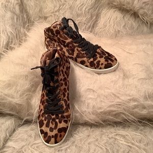 Joie Calf Hair Leopard High Tops